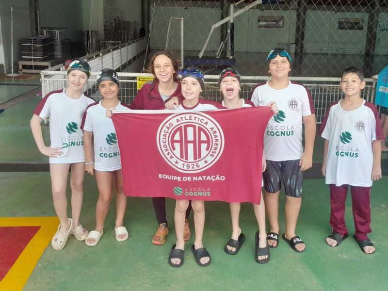 No último sábado, 10/05/2025, a Equipe de Natação da A.A. Ararense/ Escola Cognus participou do Circuito Regional de Pré-Mirim a Mirim
