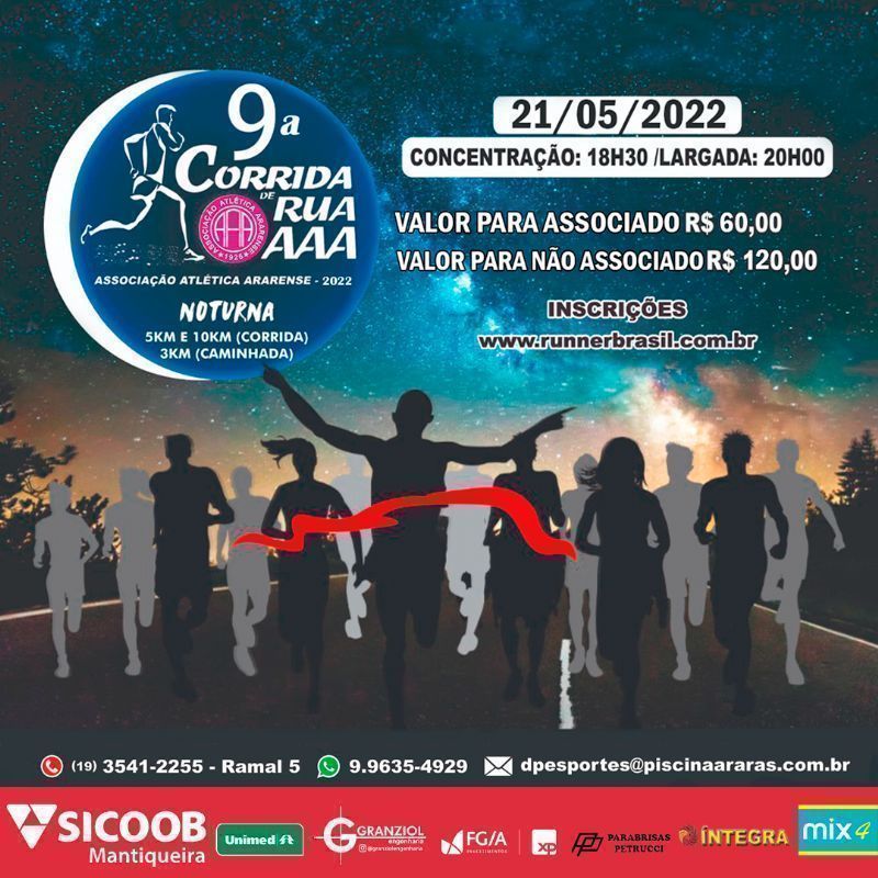 INSCRIÇÕES 9ª CORRIDA DE RUA AAA 2022